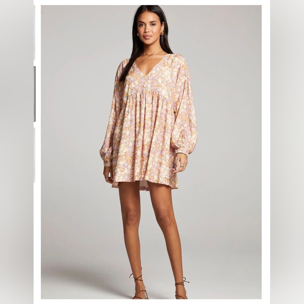 Saltwater LUXE Floral Mini Dress - Pink and Cream